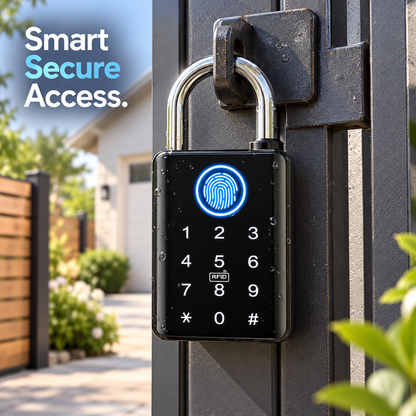 🔒 Smart Fingerprint Padlock with Touchscreen Keypad for Keyless Door and Locker Security