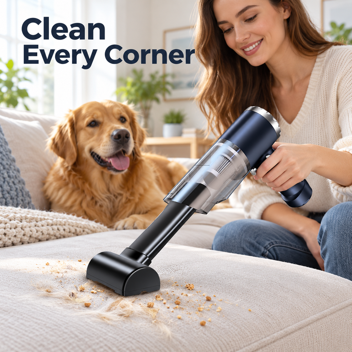 🧹 Compact Handheld Vacuum for Car, Sofa, Bed & Pet Hair Cleanup