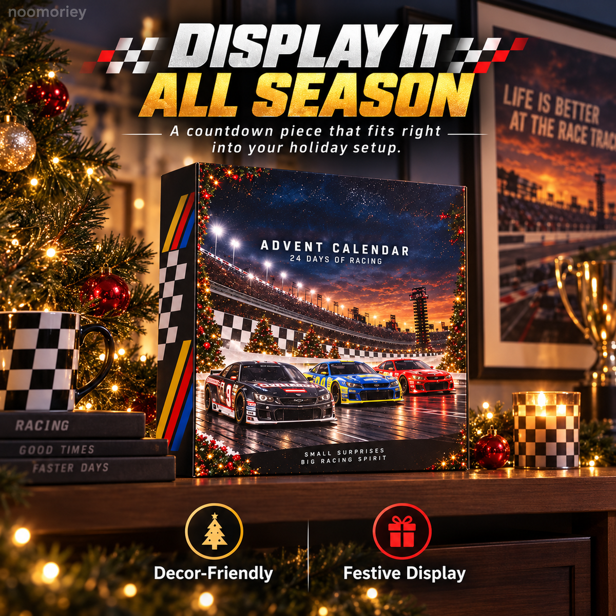 Racing Car Advent Calendar, 24-Day Christmas Countdown Gift for Racing Fans
