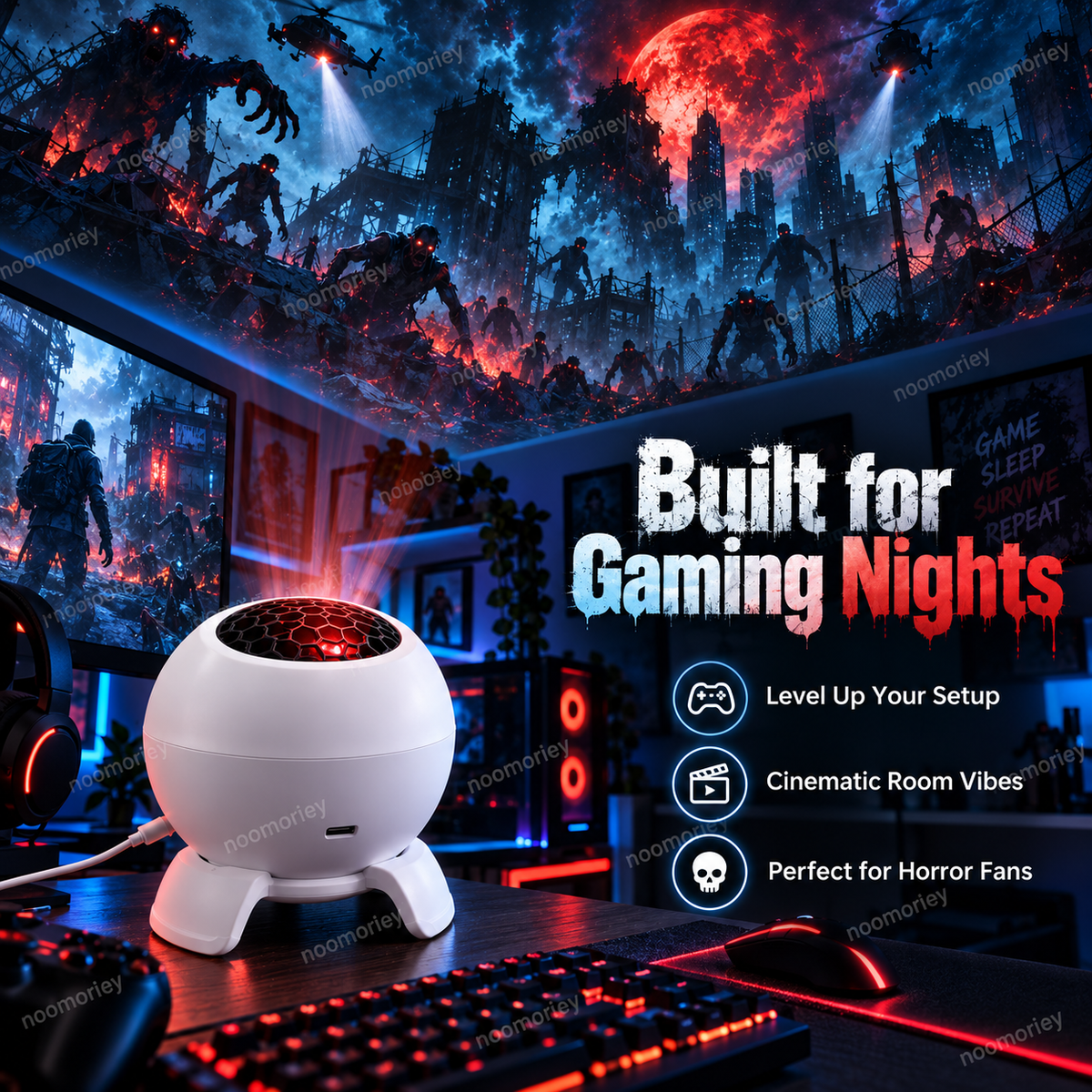 🎮 Gaming-Themed Projector Light – Set the Mood for Your Next Session 🔥
