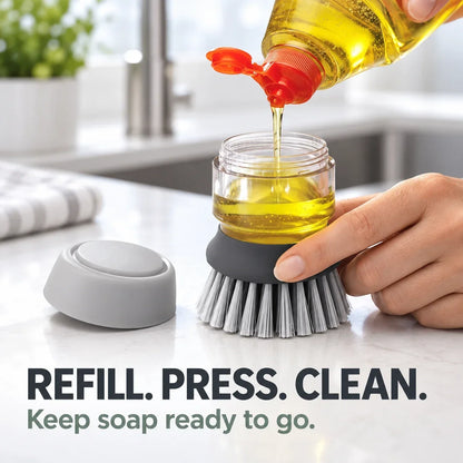 Soap Dispensing Dish Brush with Stand