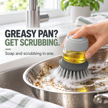 Soap Dispensing Dish Brush with Stand