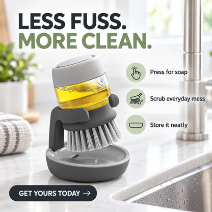 Soap Dispensing Dish Brush with Stand