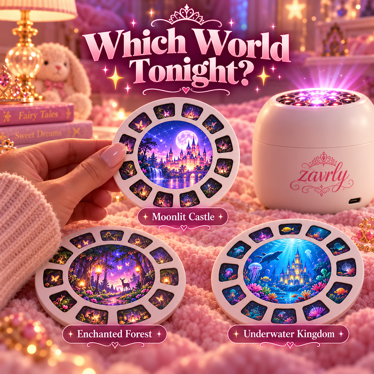 🏰 Fairytale Room Projector for Kids – Castles, Fairies & Magical Bedtime Scenes