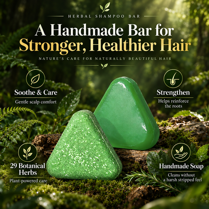 🌿🧼3-in-1 Herbal Shampoo Bar — Scalp Refresh, Oil Control & Stronger-Looking Hair