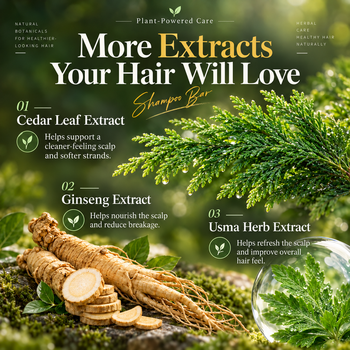 🌿🧼3-in-1 Herbal Shampoo Bar — Scalp Refresh, Oil Control & Stronger-Looking Hair