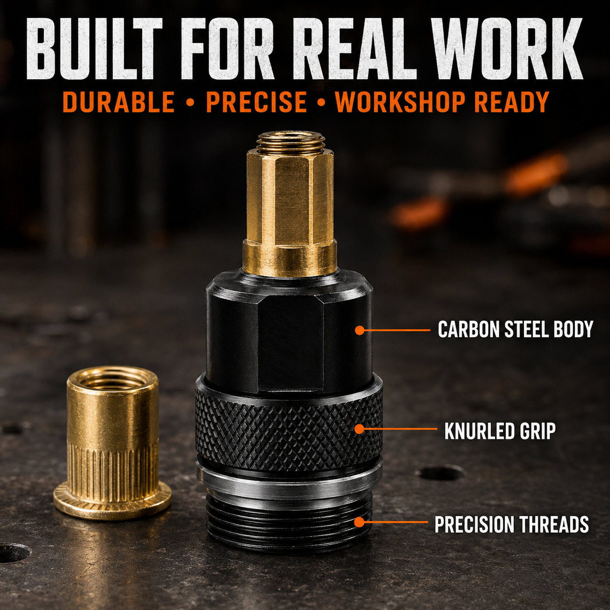 🔧 Complete Drill-Powered Rivet Nut Kit – M3–M8 Threaded Insert Tool Set