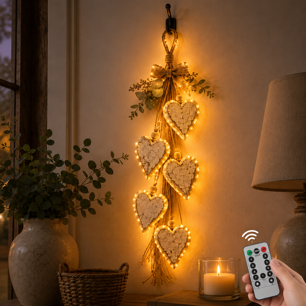 🍂🤎Hanging Heart Wall Decor