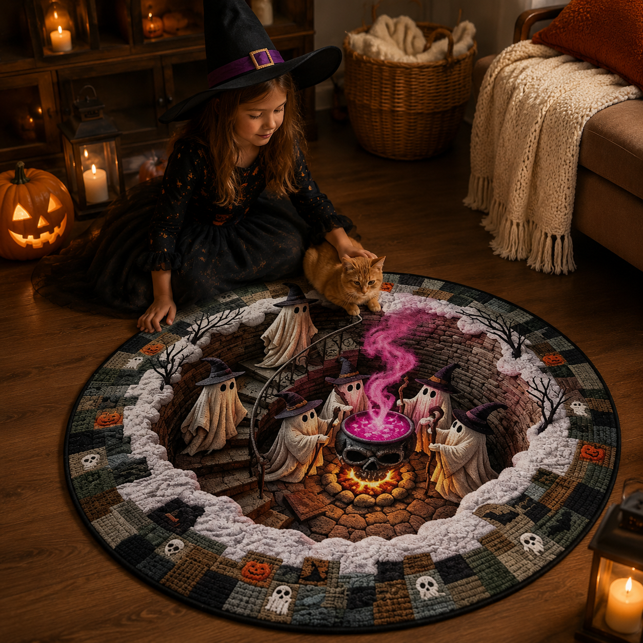 3D Illusion Halloween Rug