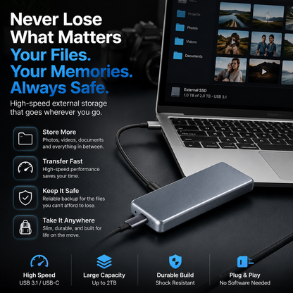 🔥 LAST DAY 50% OFF-Portable External SSD – Protect Your Photos, Videos & Important Files