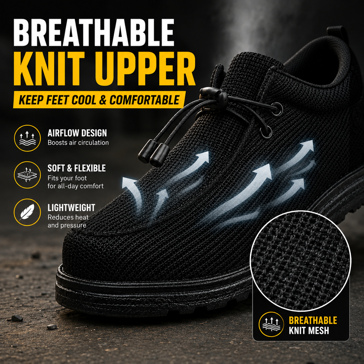 🛠️🥾 Lightweight Steel Toe Safety Loafers – Breathable Non-Slip Work Shoes | 🚚 Free Shipping