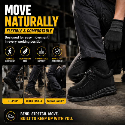 🛠️🥾 Lightweight Steel Toe Safety Loafers – Breathable Non-Slip Work Shoes | 🚚 Free Shipping