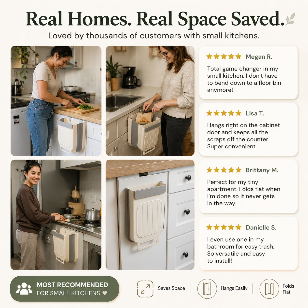 🗑️ LIMITED-TIME 50% OFF! 💫 Collapsible Hanging Trash Can for Kitchen Cabinet Door – Space-Saving Waste Bin (6L/11L)