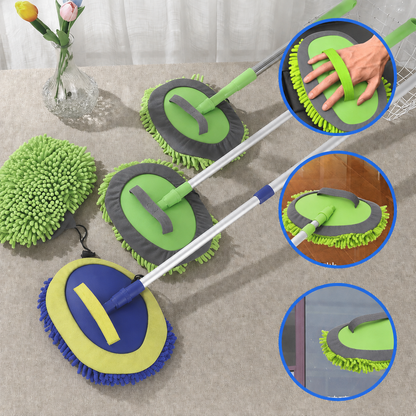 🎉⏳Time-Limited Special⏰Durable Aluminum Long Handle Telescopic Car Wash Mop – Soft Microfiber, Scratch-Free & Adjustable Length ✨