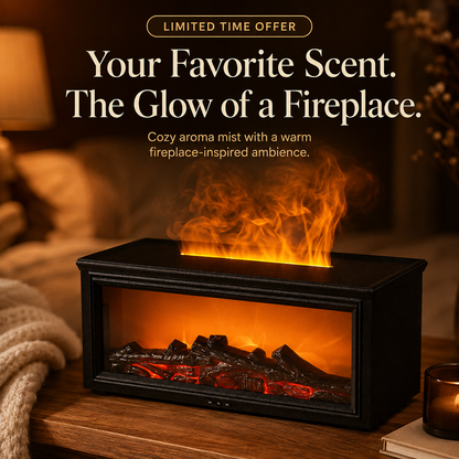 🔥 Fireplace Aroma Diffuser – Cozy Flame Effect with Soothing Mist & Warm Ambience