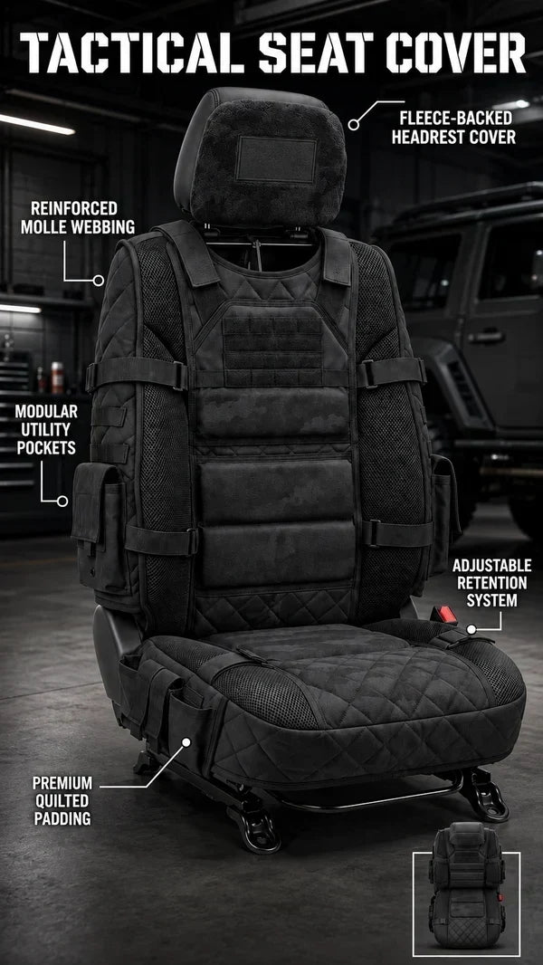 Limited Time 50% OFF | Tactical Truck Seat Cover with Built-In Storage