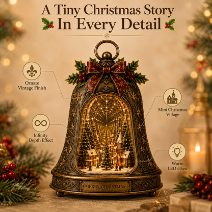 🎄 Christmas Village Infinity Bell – Lighted 3D Holiday Decor