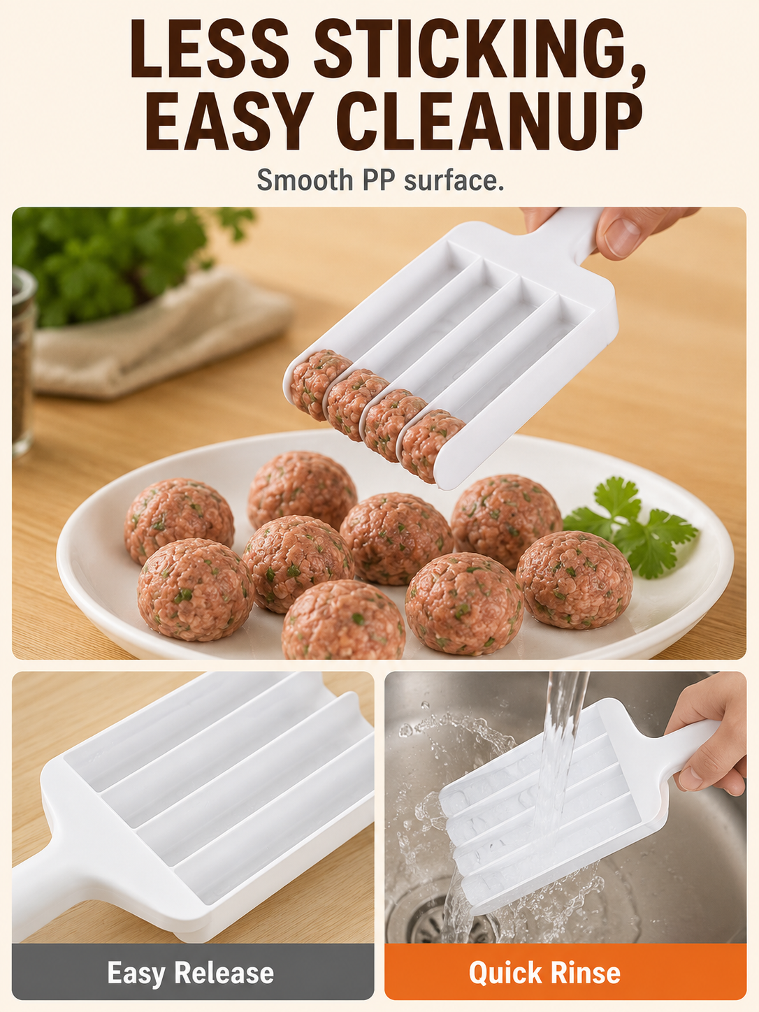 🥟 Kitchen Helper ✨ Multi-Function Dumpling & Meatball Maker for Quick, Easy Food Shaping
