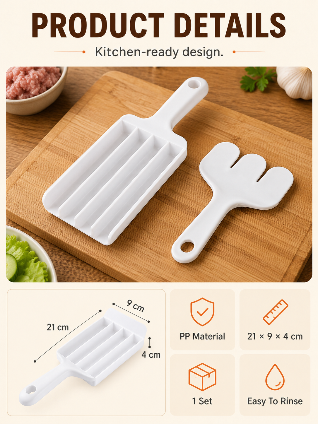 🥟 Kitchen Helper ✨ Multi-Function Dumpling & Meatball Maker for Quick, Easy Food Shaping