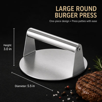 Stainless Steel Burger Press | Smash Burger & Grill Smasher