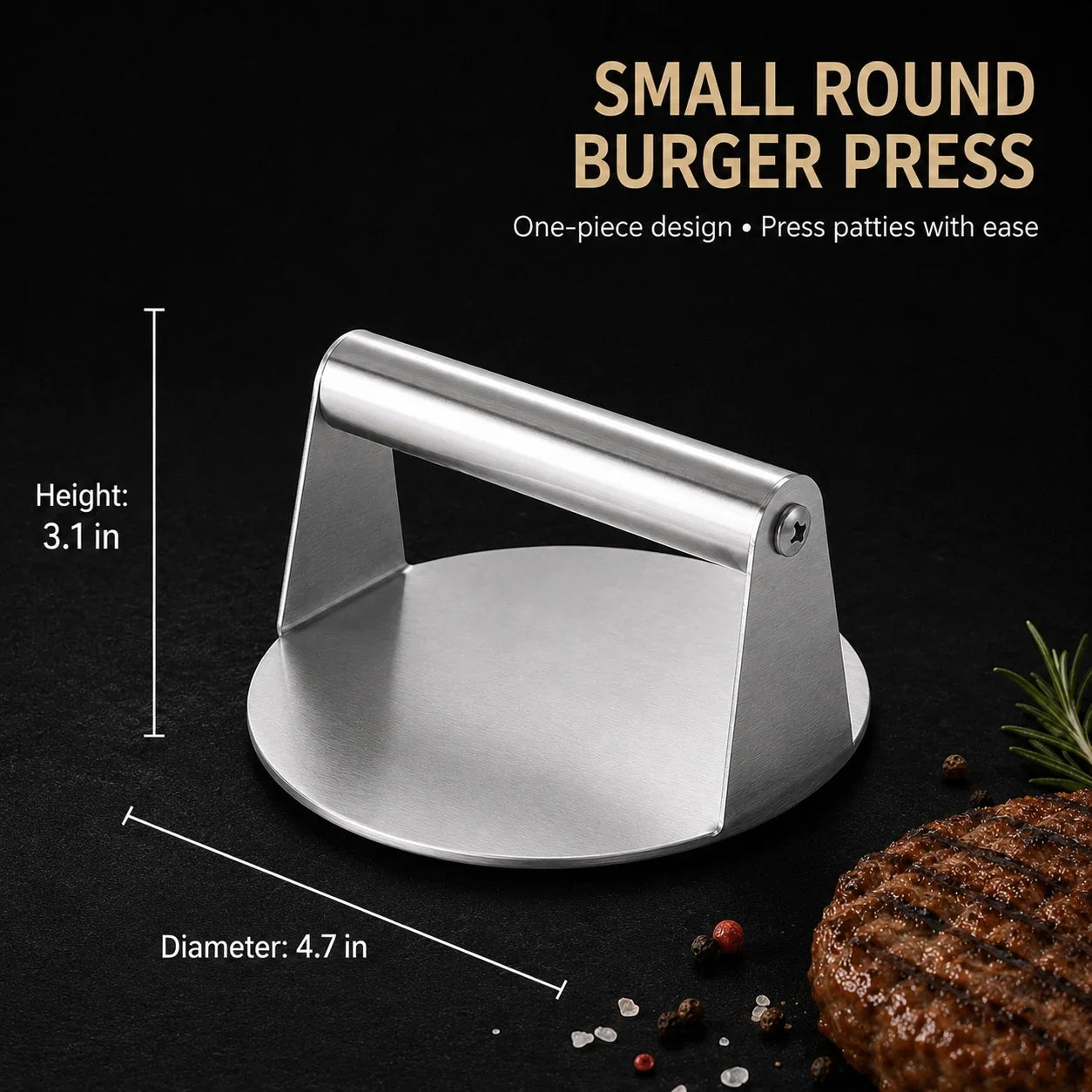 Stainless Steel Burger Press | Smash Burger & Grill Smasher