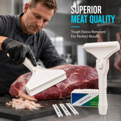 🥩🔥 50% OFF! Stainless Steel Meat Scraper – Easy Fat & Fascia Removal Tool for Beef & Pork 🔪✨