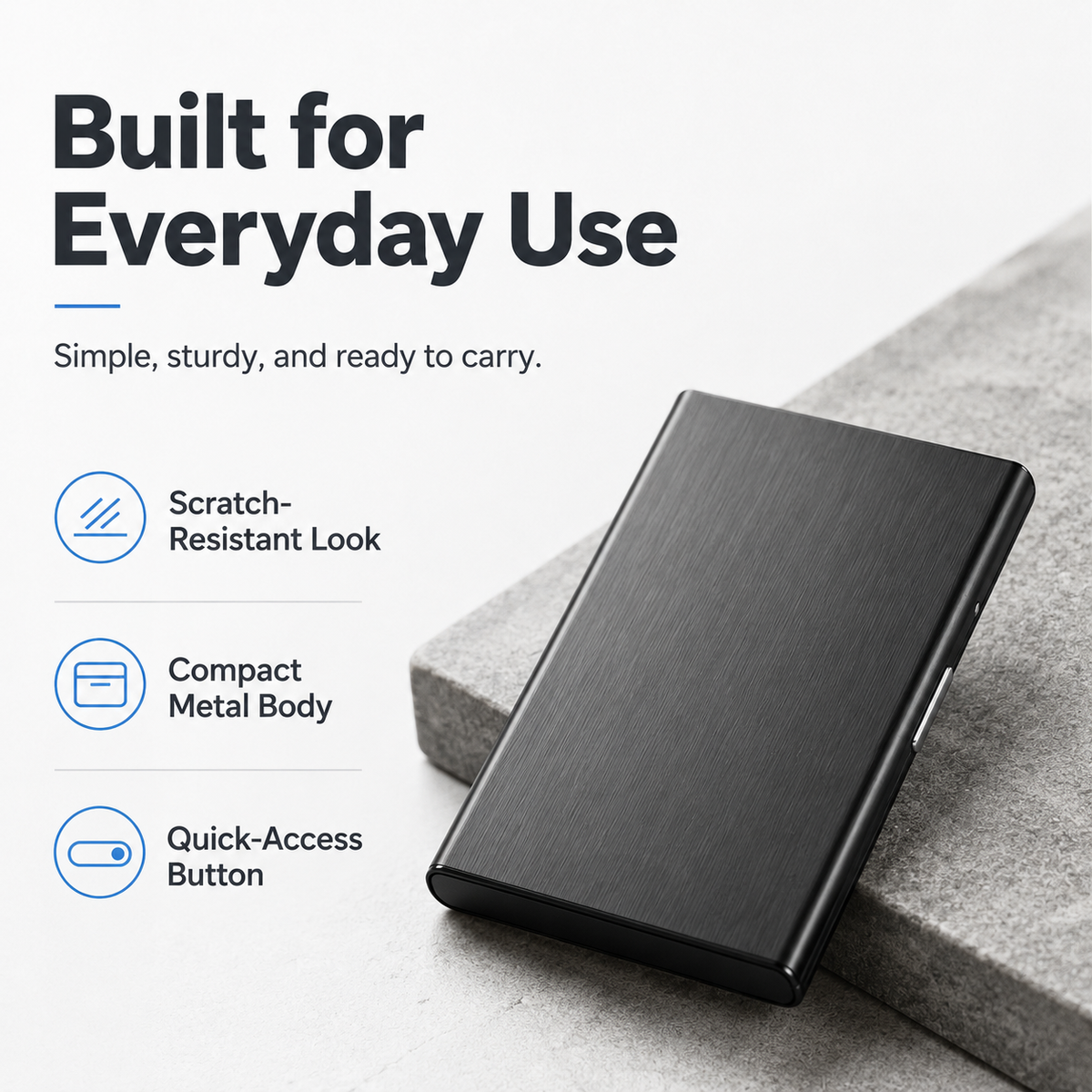 🔒 Slim RFID-Blocking Metal Card Holder