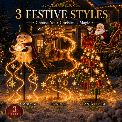 🎅✨ 2026 New Santa’s Flying Sleigh Gift Cascade – Solar Christmas Garden Light
