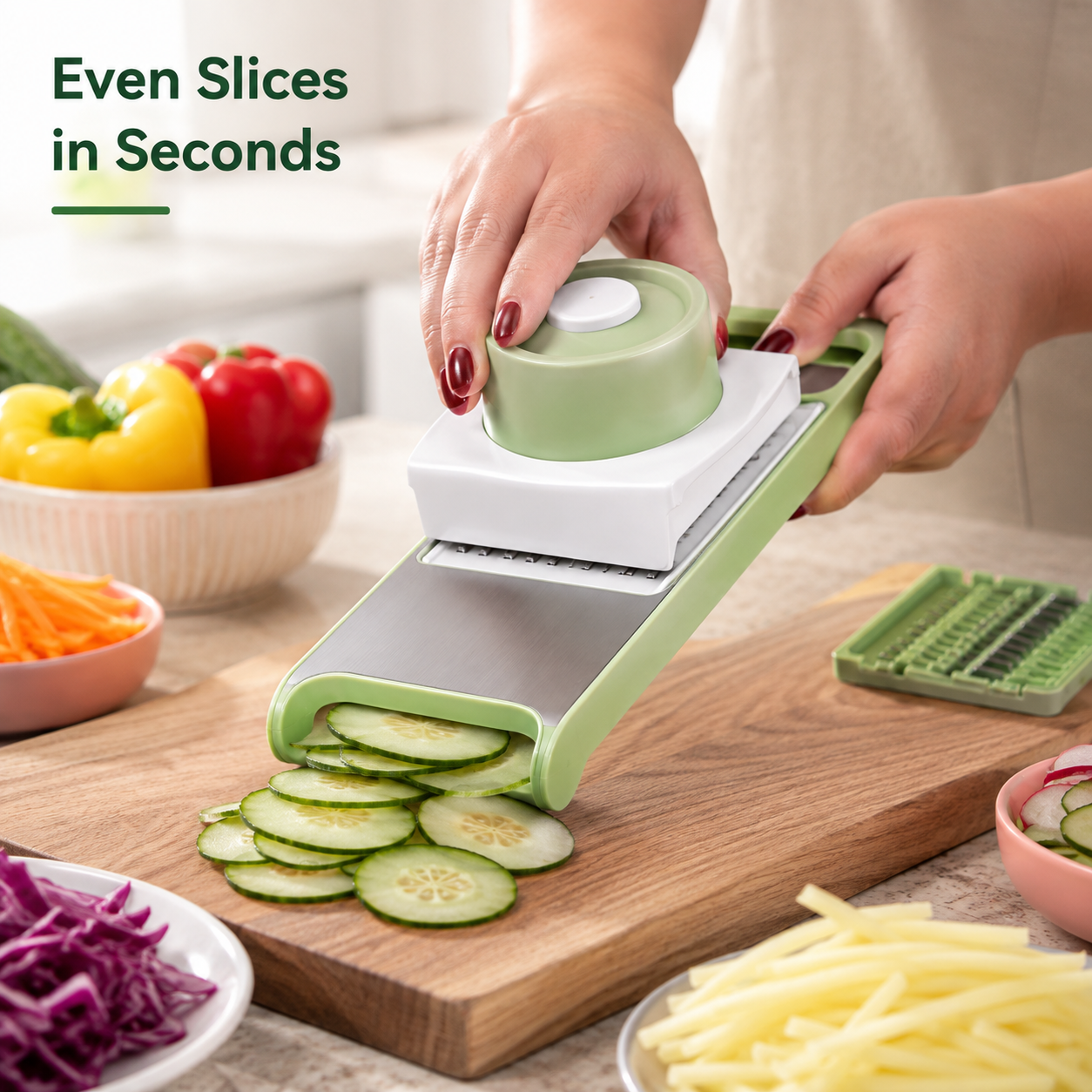 🥗🔪 Multi-Function Vegetable Slicer – Slice, Shred & Julienne