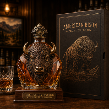 🦬American Bison Frontier Legacy Whiskey Decanter Set🎁