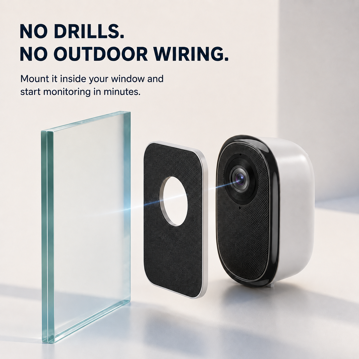 📷 2.5K AI Window Security Camera – No-Drill Outdoor Monitoring