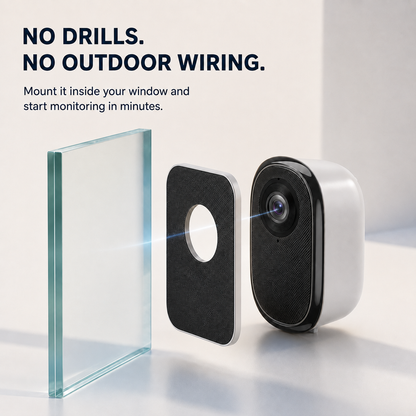 📷 2.5K AI Window Security Camera – No-Drill Outdoor Monitoring