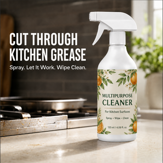 🍊🧽 Heavy-Duty Kitchen Degreaser Spray – Less Scrubbing, Easier Cleanup