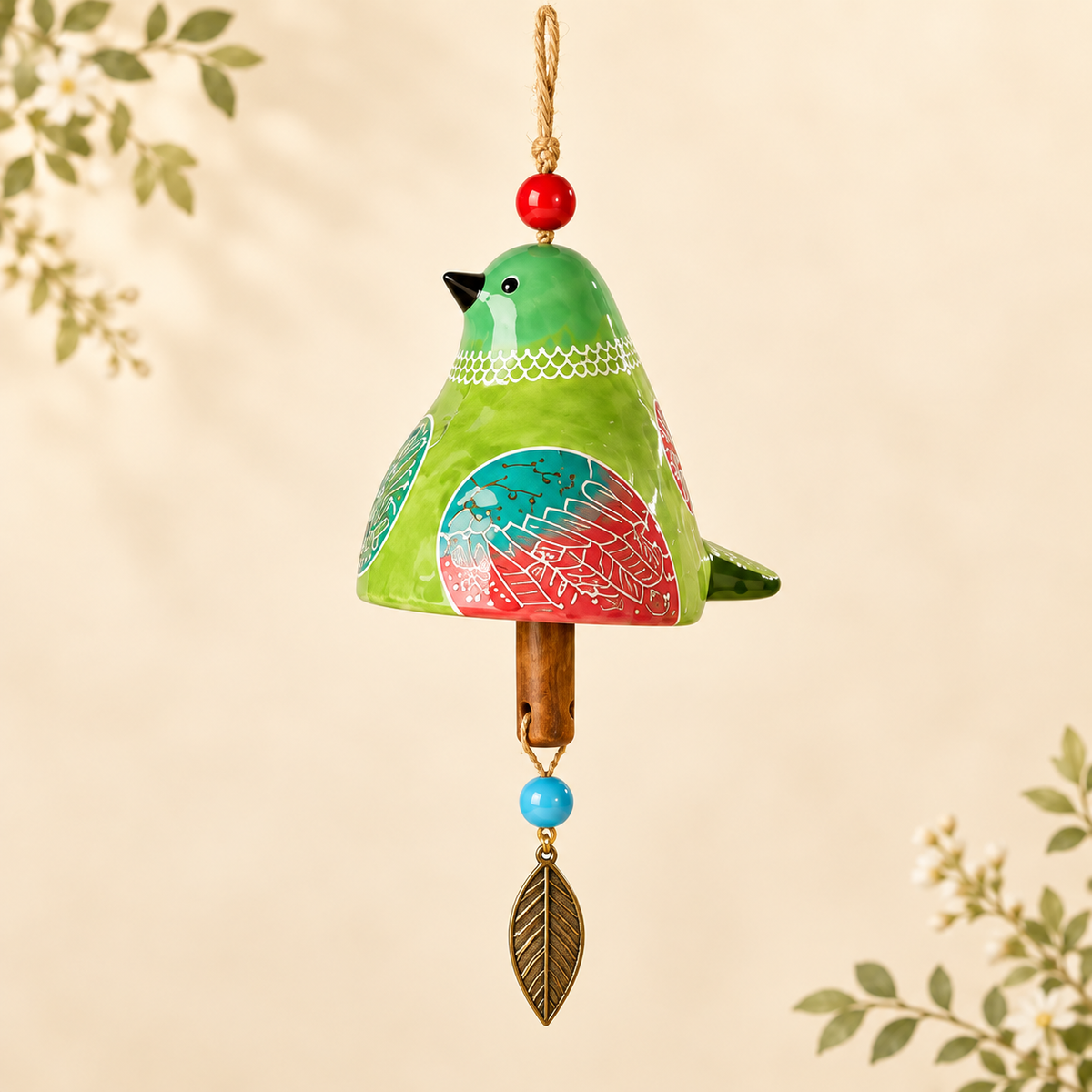 Hand-Painted Resin Bird Wind Chime