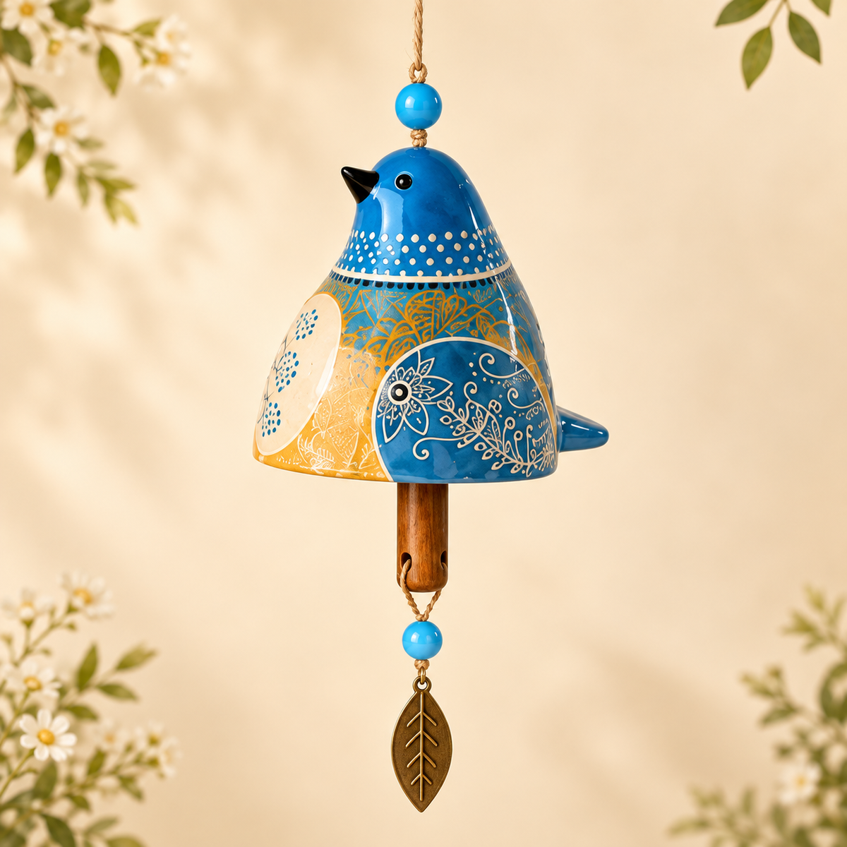 Hand-Painted Resin Bird Wind Chime