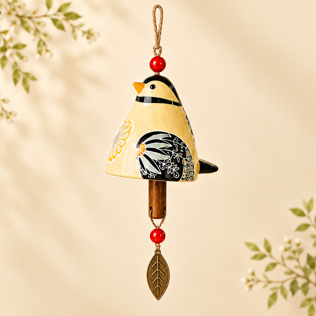 Hand-Painted Resin Bird Wind Chime