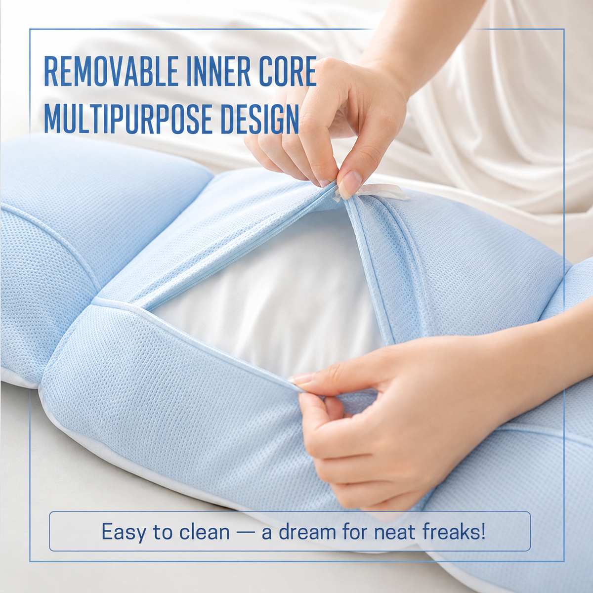 Adjustable Lumbar Support Pillow – For Bed, Office, Car & Sofa