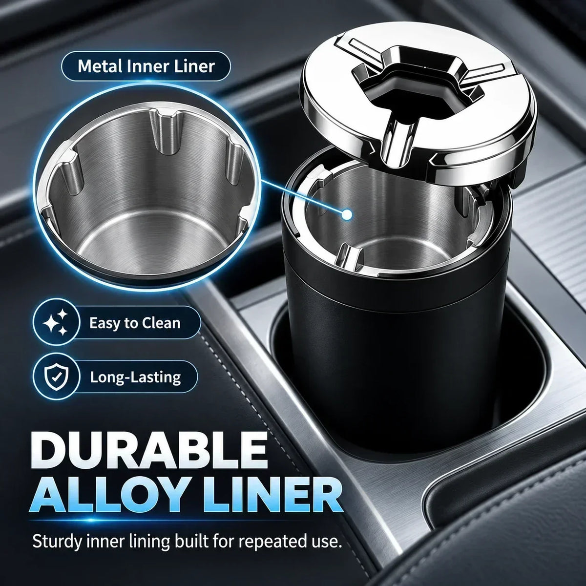 Rotating Sealed Car Ashtray for Vehicle Cup Holders