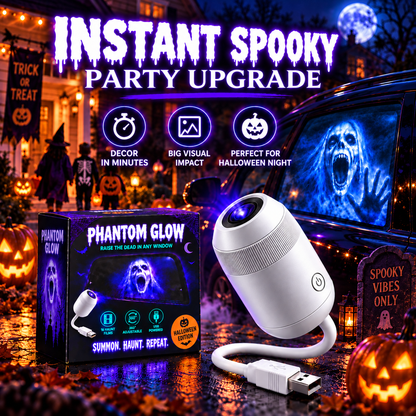 🎃 👻 Haunt Glow Halloween Window Projector-360° Adjustable Stand for Home Decor 🎃
