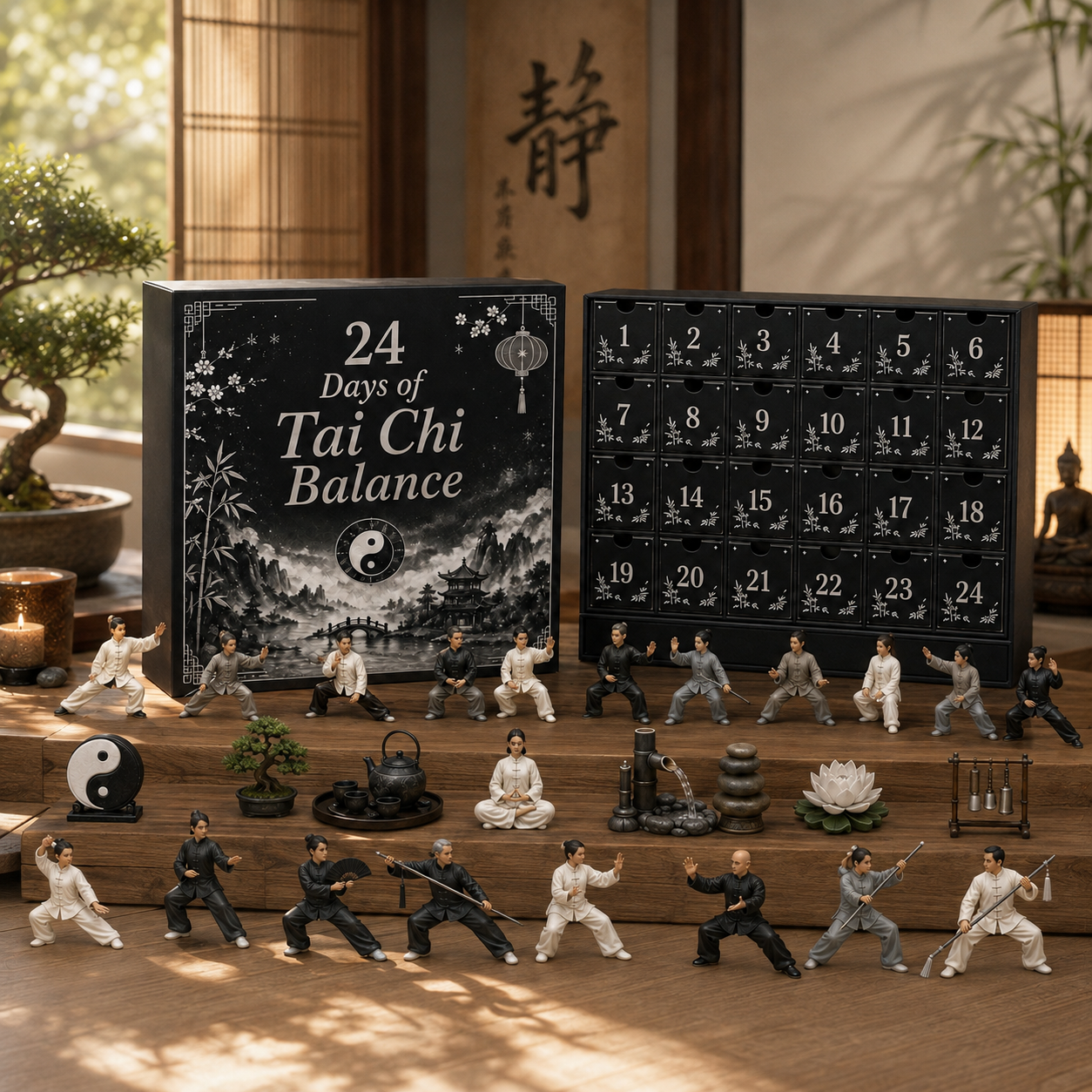 CHRISTMAS KICKOFF 49% OFF - 2026 Days of Tai Chi Balance Blind Box - 24-Day Festive Countdown, Tai Chi Collectible Figures Blind Box - Gift For Tai Chi Lovers