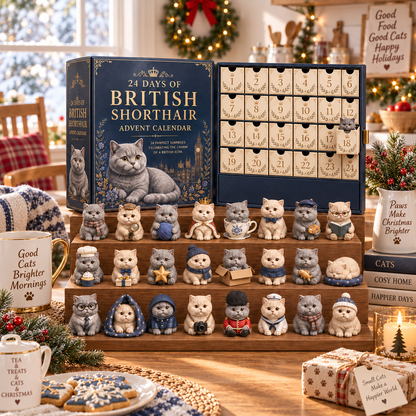 🎄✨CHRISTMAS KICKOFF 49%OFF - 2026 Days of BritishShorthair Blind Box -24-Day Festive Countdown,British Shorthair ThemedCollectible MiniaturesBlind Box - Gift For CatLovers