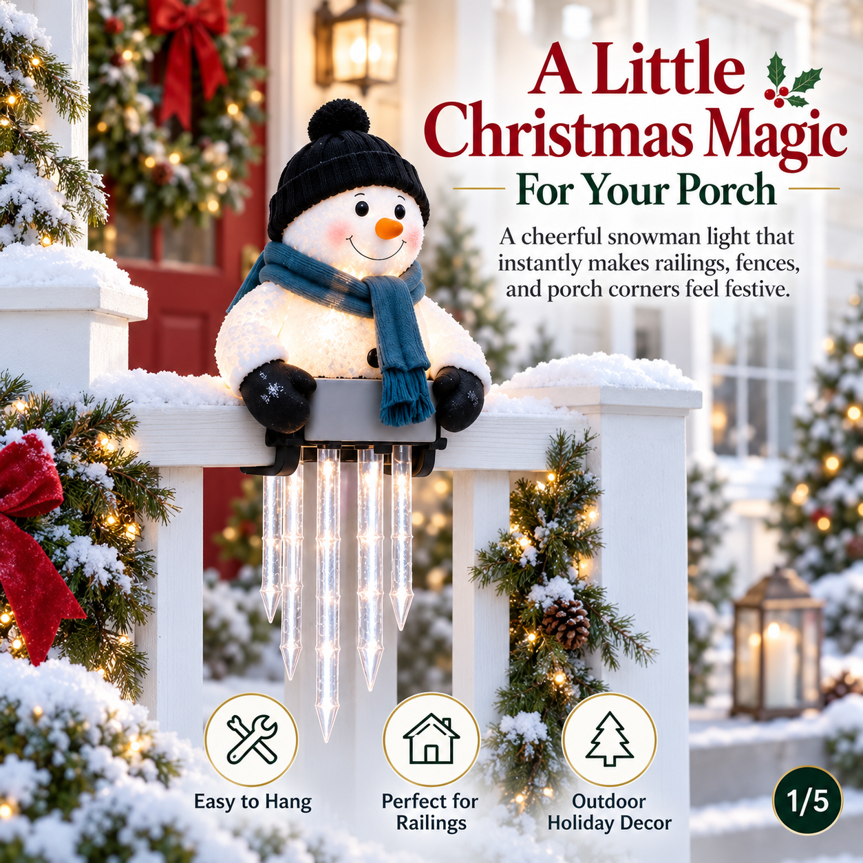 ☃️WinterGlow Snowman Icicle Light Decor