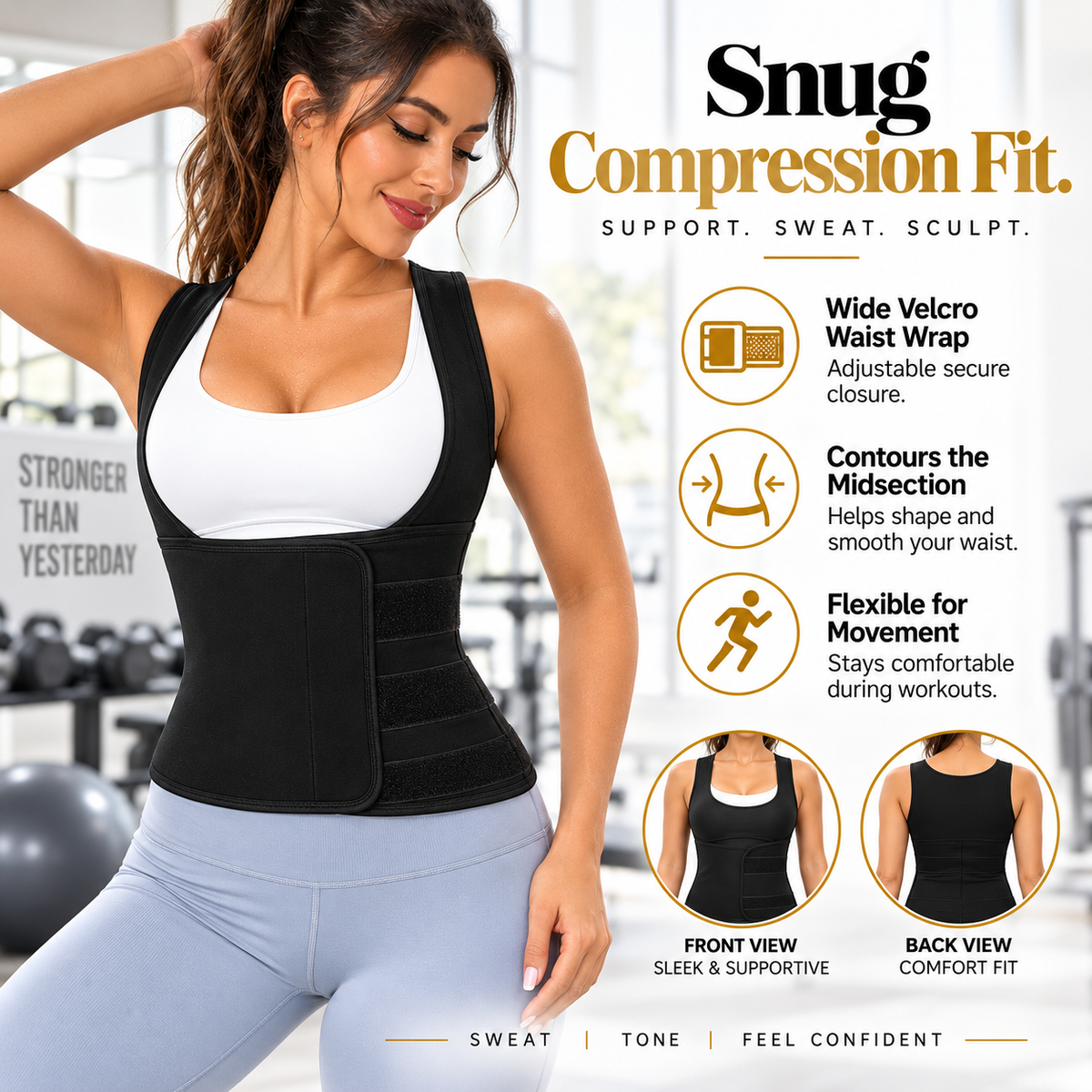 🔥 Women's Sweat Compression Shapewear Vest – Tummy Control & Sculpting Fit