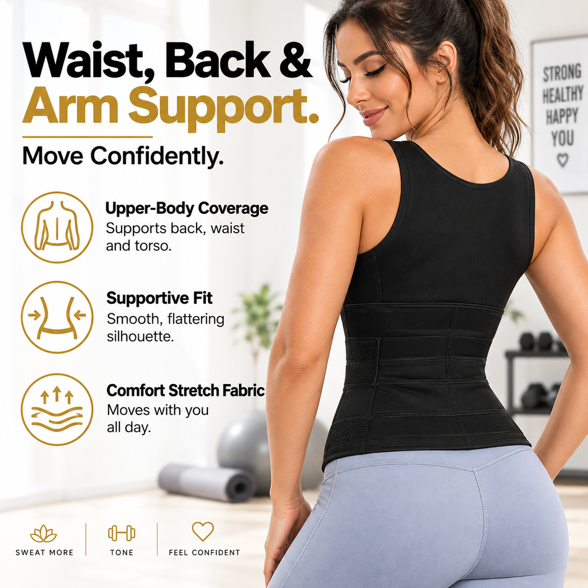 🔥 Women's Sweat Compression Shapewear Vest – Tummy Control & Sculpting Fit