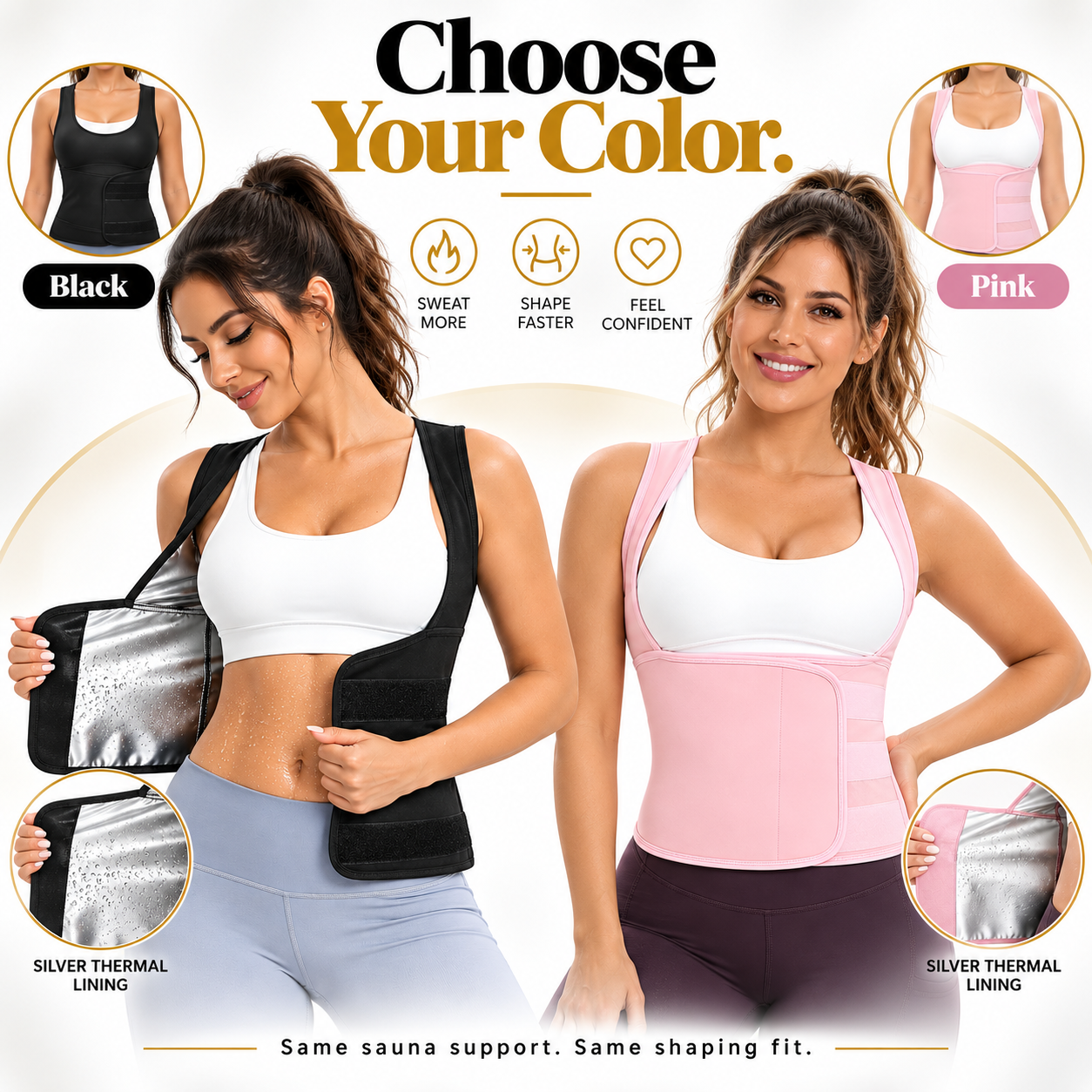 🔥 Women's Sweat Compression Shapewear Vest – Tummy Control & Sculpting Fit