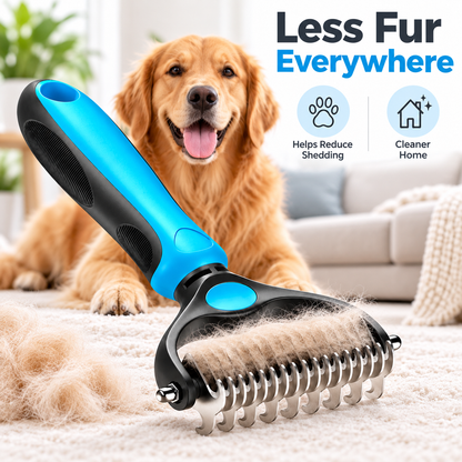 🐶FLASH SALE: 50% OFF! ✨2-in-1 Pet Grooming Brush – Deshed, Detangle & Smooth