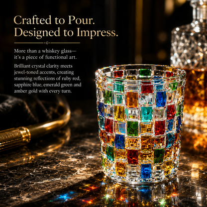 Artisan Colored Crystal Whiskey Glass