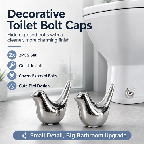 🐦🛠️2 Pcs Ceramic Bird Toilet Floor Bolt Caps