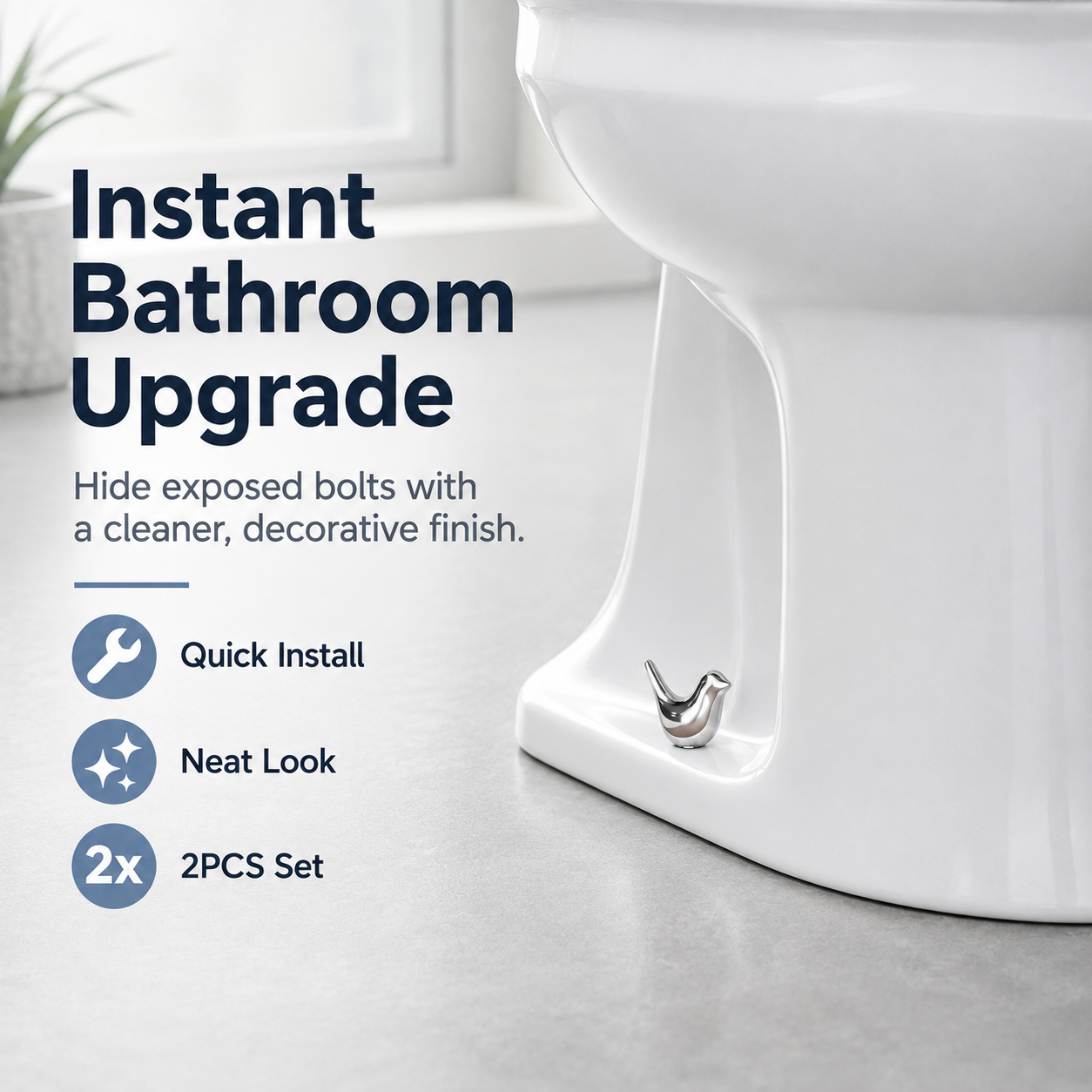 🐦🛠️2 Pcs Ceramic Bird Toilet Floor Bolt Caps