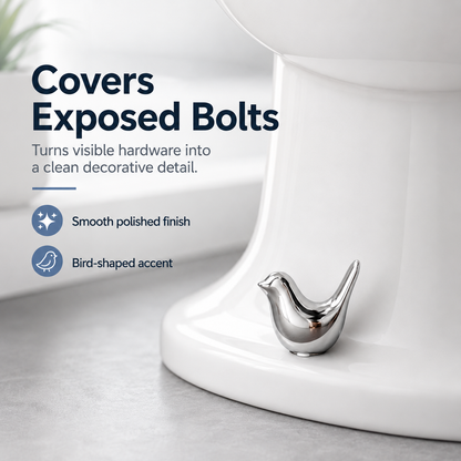 🐦🛠️2 Pcs Ceramic Bird Toilet Floor Bolt Caps